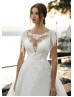 Beaded Ivory Lace Tulle Tassel Wedding Dress